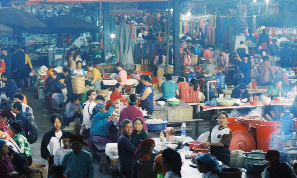 The colorful and authentic atmosphere of the ethnic market